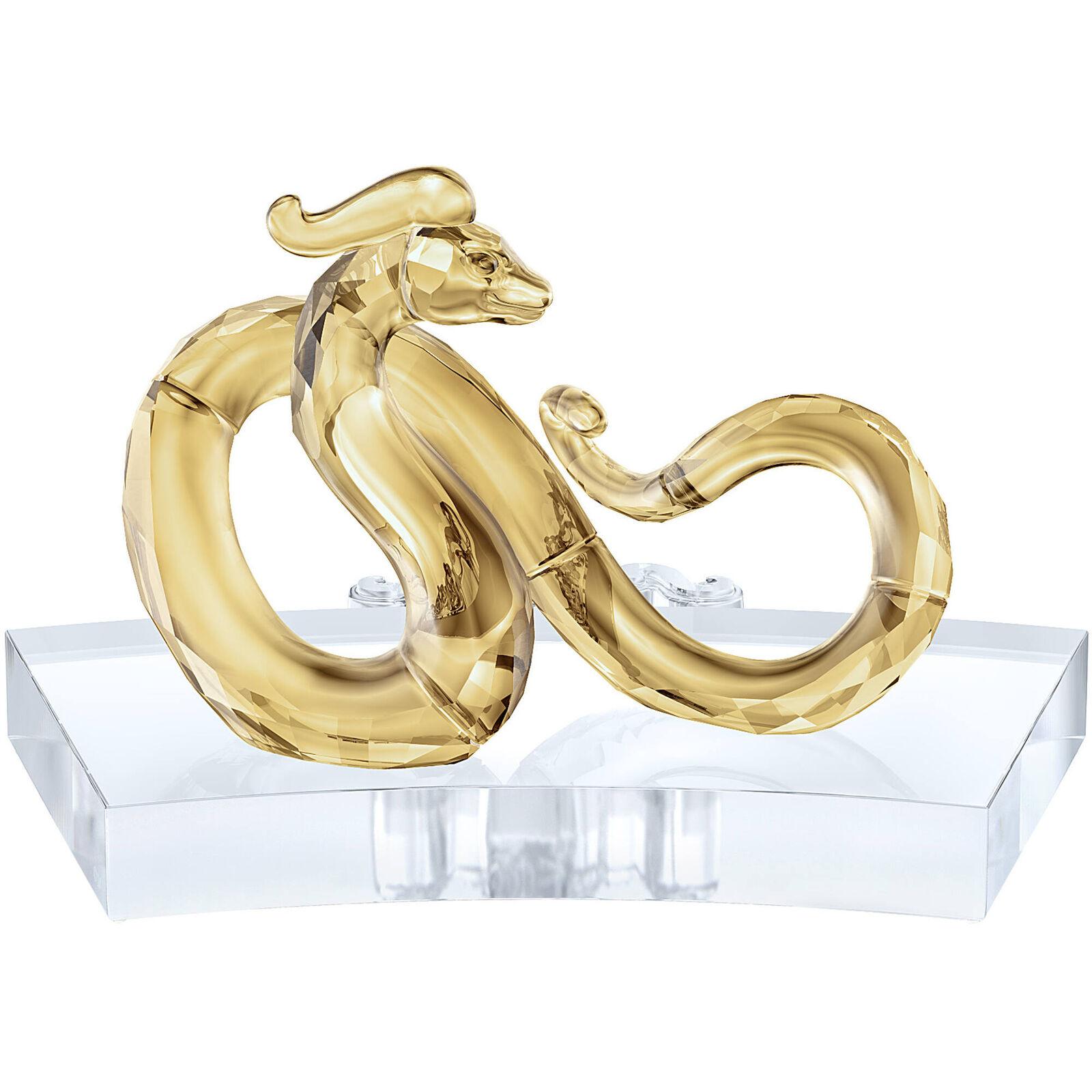 Swarovski Decoration Figurine Chinese Zodiac Snake Shiny Orange Crystal 5416603