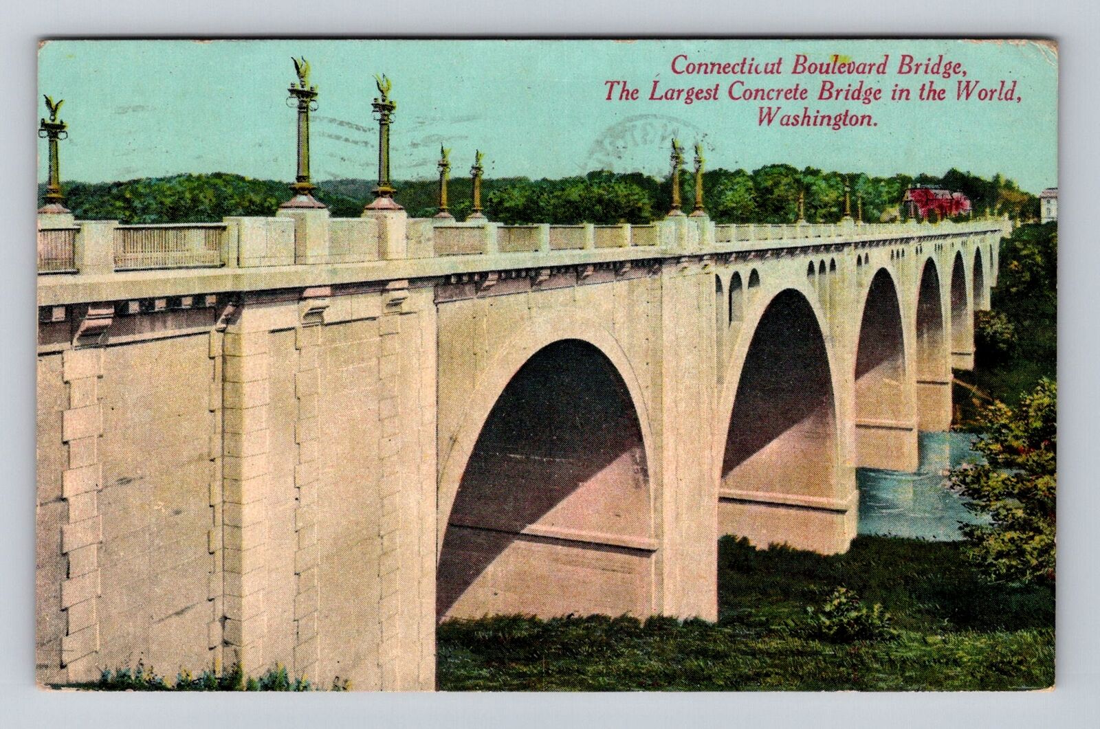 Washington DC, Connecticut Boulevard Bridge, Antique, Vintage c1915 Postcard