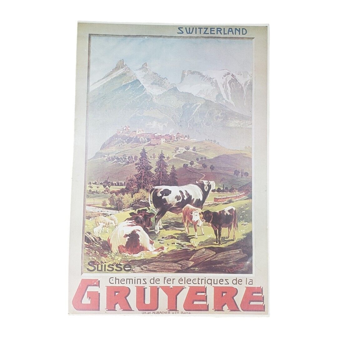 Vintage 1906 Beautiful View Gruyere Switzerland