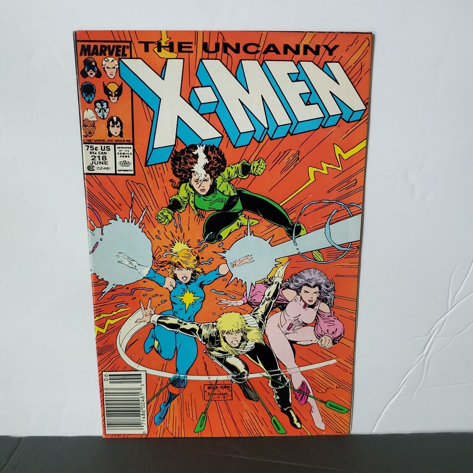 Uncanny X-Men #218 Marvel 1987 Actual Photos. Newsstand. 