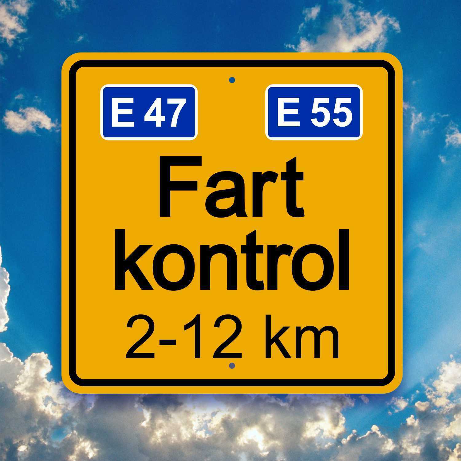 Fart Sign  -  FARTKONTROL - Danish Autobahn Plaque  - Garage / Pub  / Travel Art