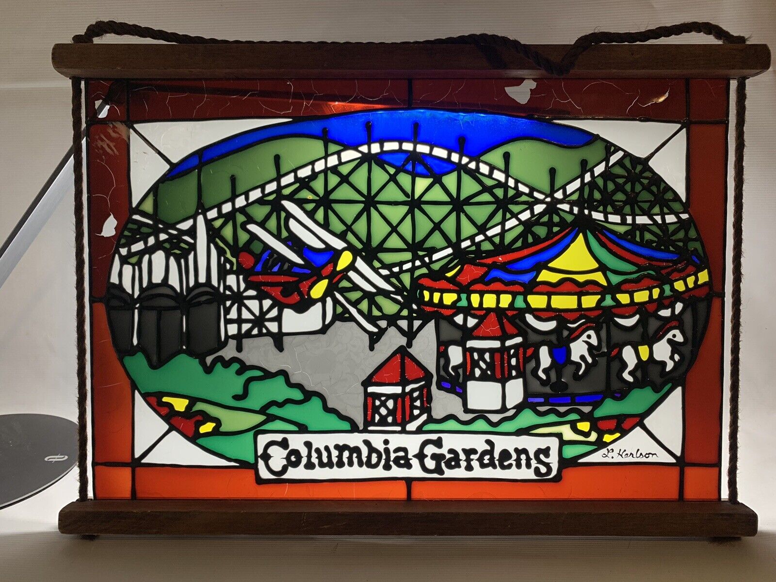 columbia gardens butte montana vintage stained glass historic rare