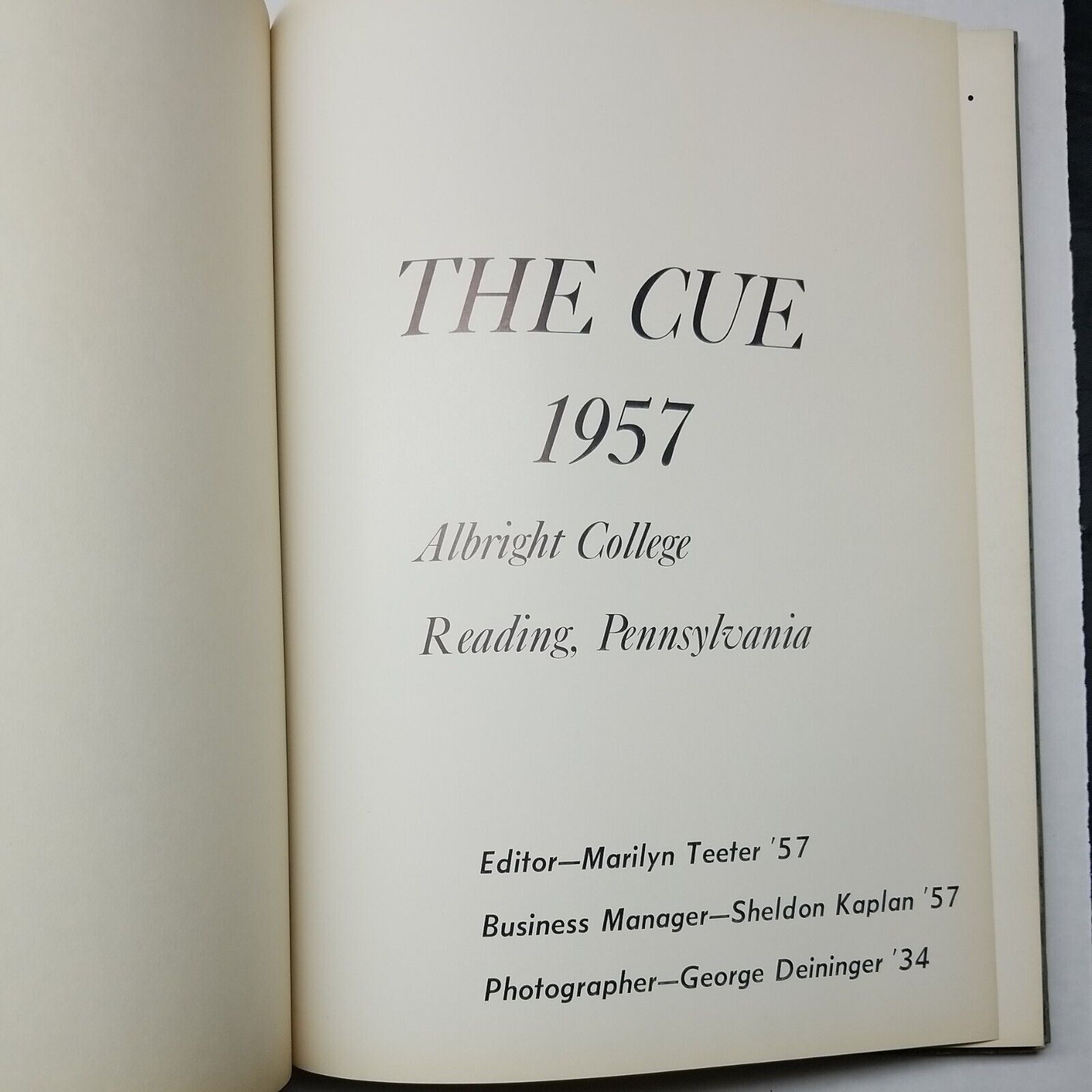 YEARBOOK 1957 THE CUE ALBRIGHT COLLEGE READING PA Annual Pennsylvania VINTAGE