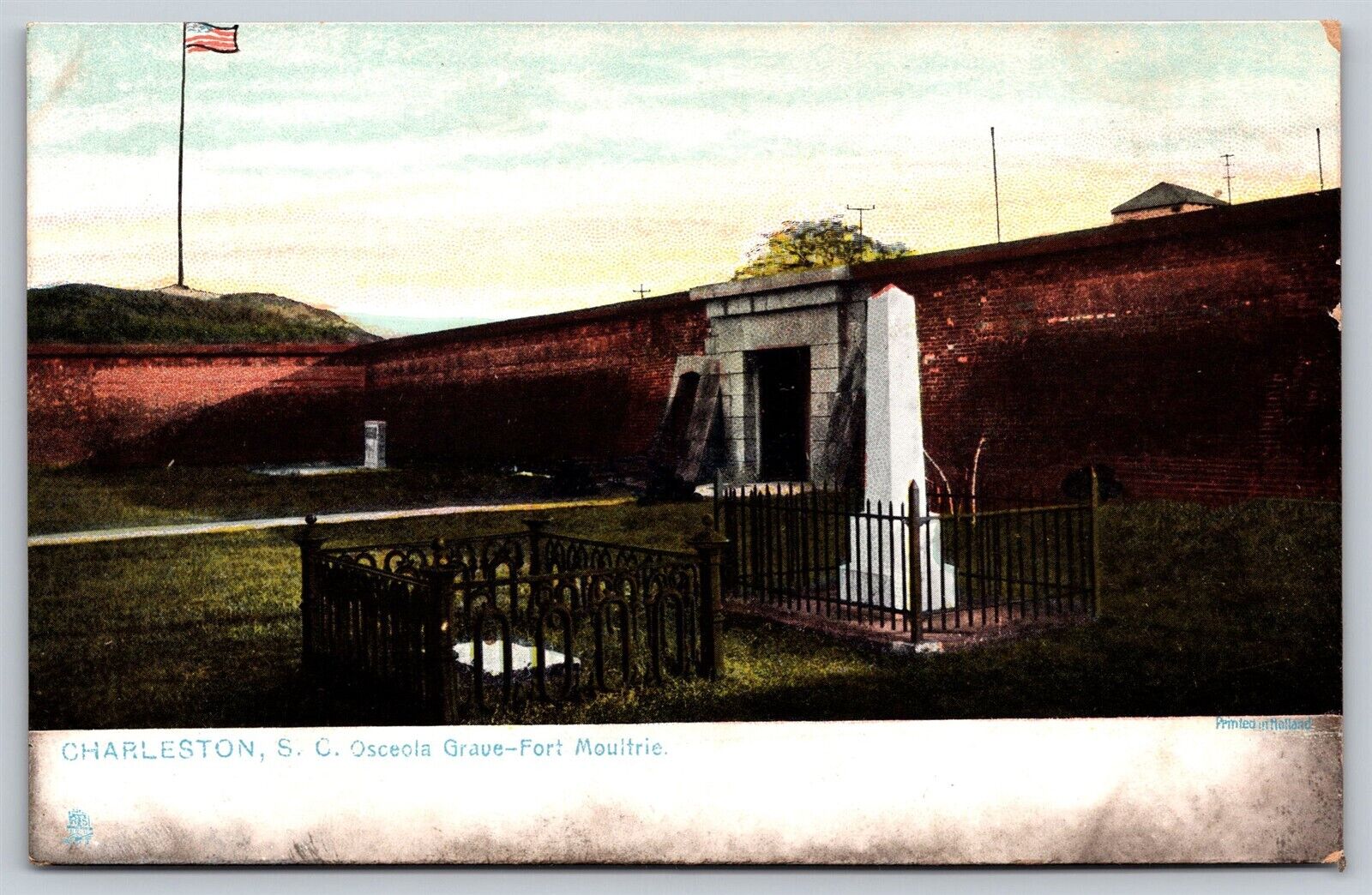 Postcard Osceola Grave - Fort Moultrie, Charleston SC Tuck #5219 M199