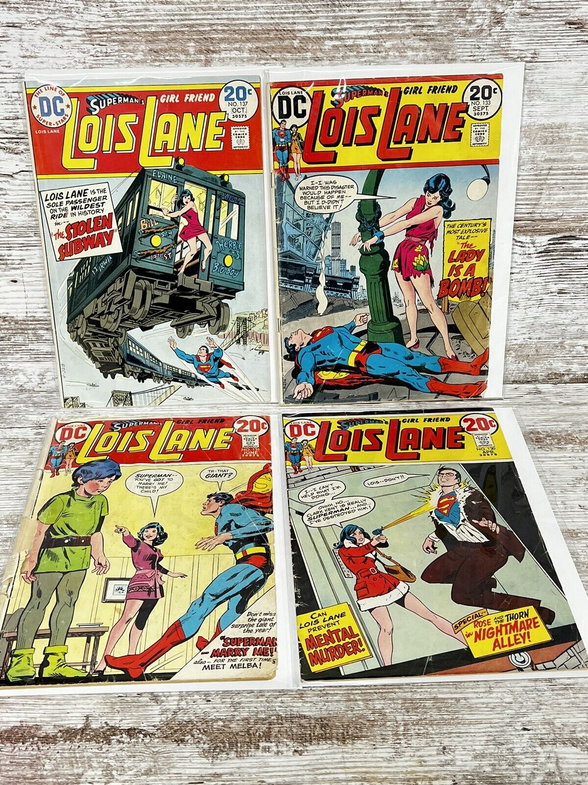 DC Comics lot of 4- Superman's Girlfriend Lois Lane 130 131 133 137