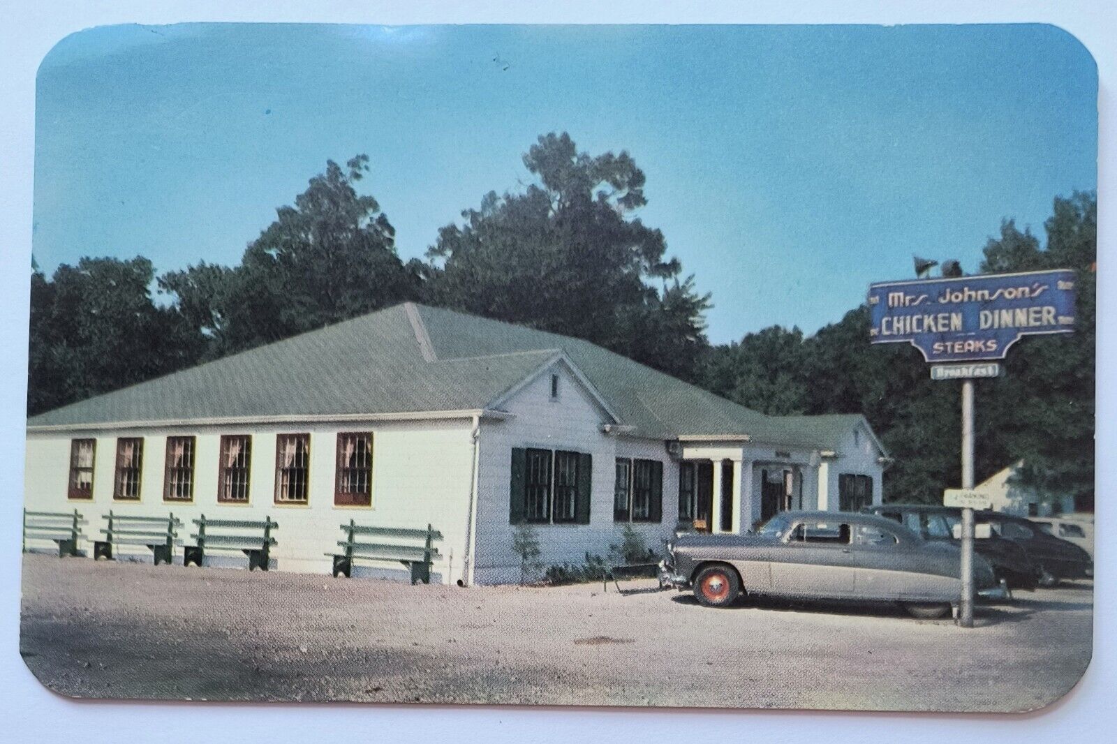 Gary IN Indiana Mrs. Johnson\'s Chicken Dinner Restaurant Vintage Postcard L3
