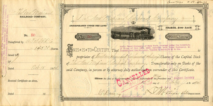 New Mexican Railroad Co. - Railroad Stocks