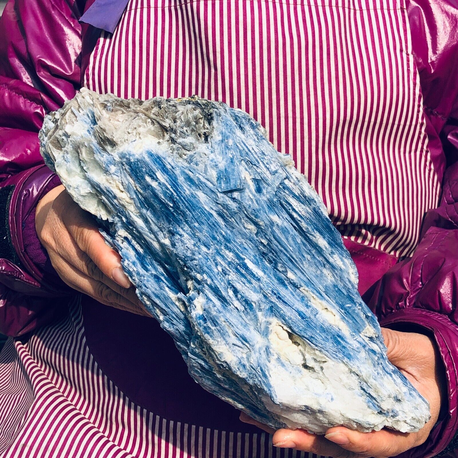 9.94LB Natural Beautiful Blue Kyanite With Quartz Crystal Specimen Rough Healing