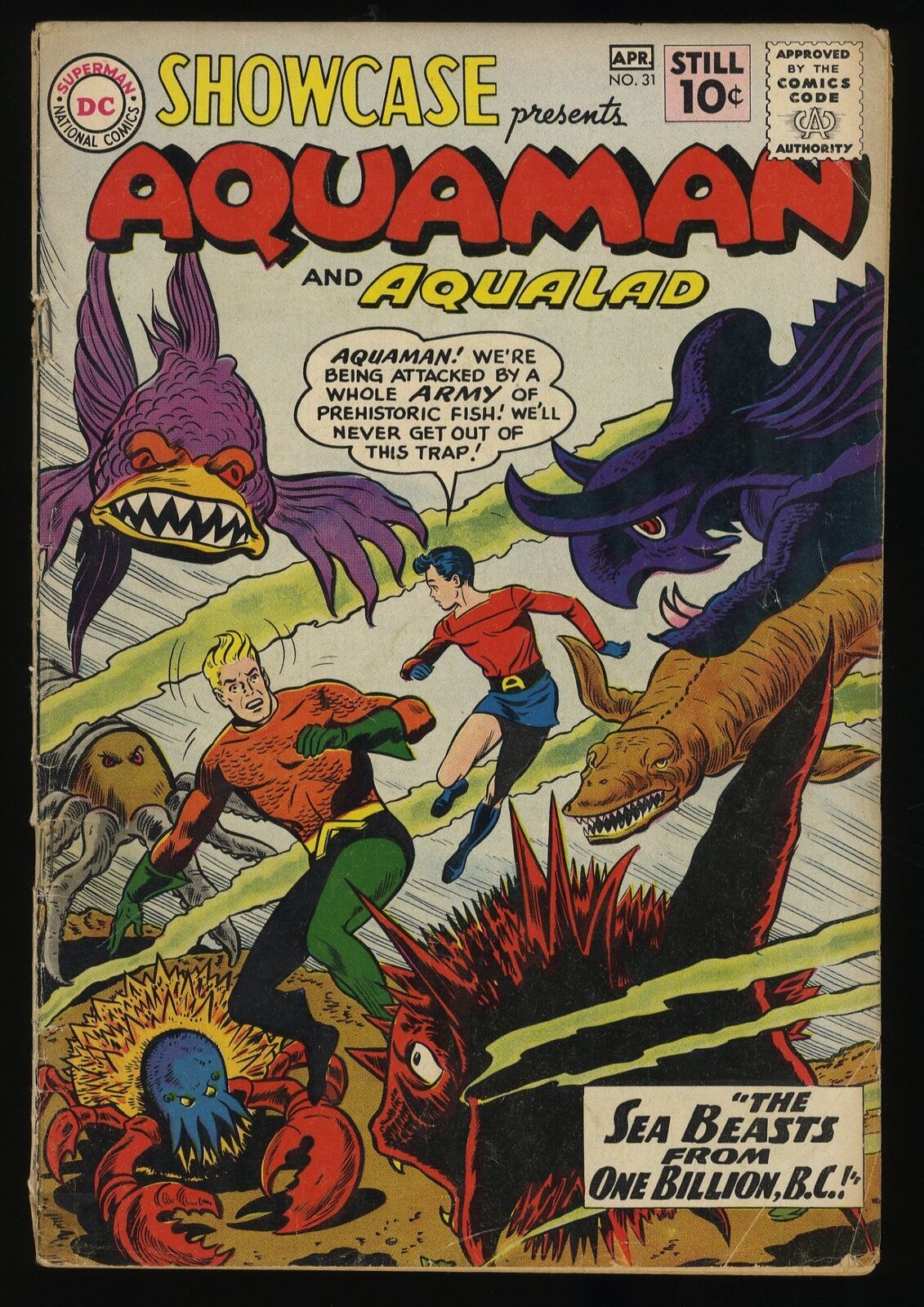 Showcase #31 GD+ 2.5 Aquaman Aqualad Dillin/Moldoff Cover DC Comics 1961