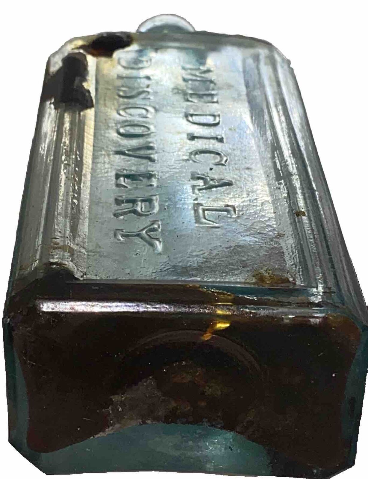 1870's DR. KENNEDYS MEDICAL DISCOVERY BOTTLE☆OLD Deep Blue Massachusetts Bottle