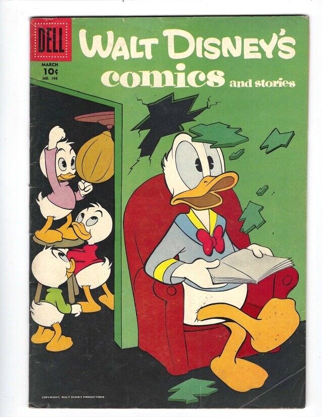 Walt Disney\'s Comics and Stories #198 Dell 1957 VG+/FN-  Carl Barks Combine Ship