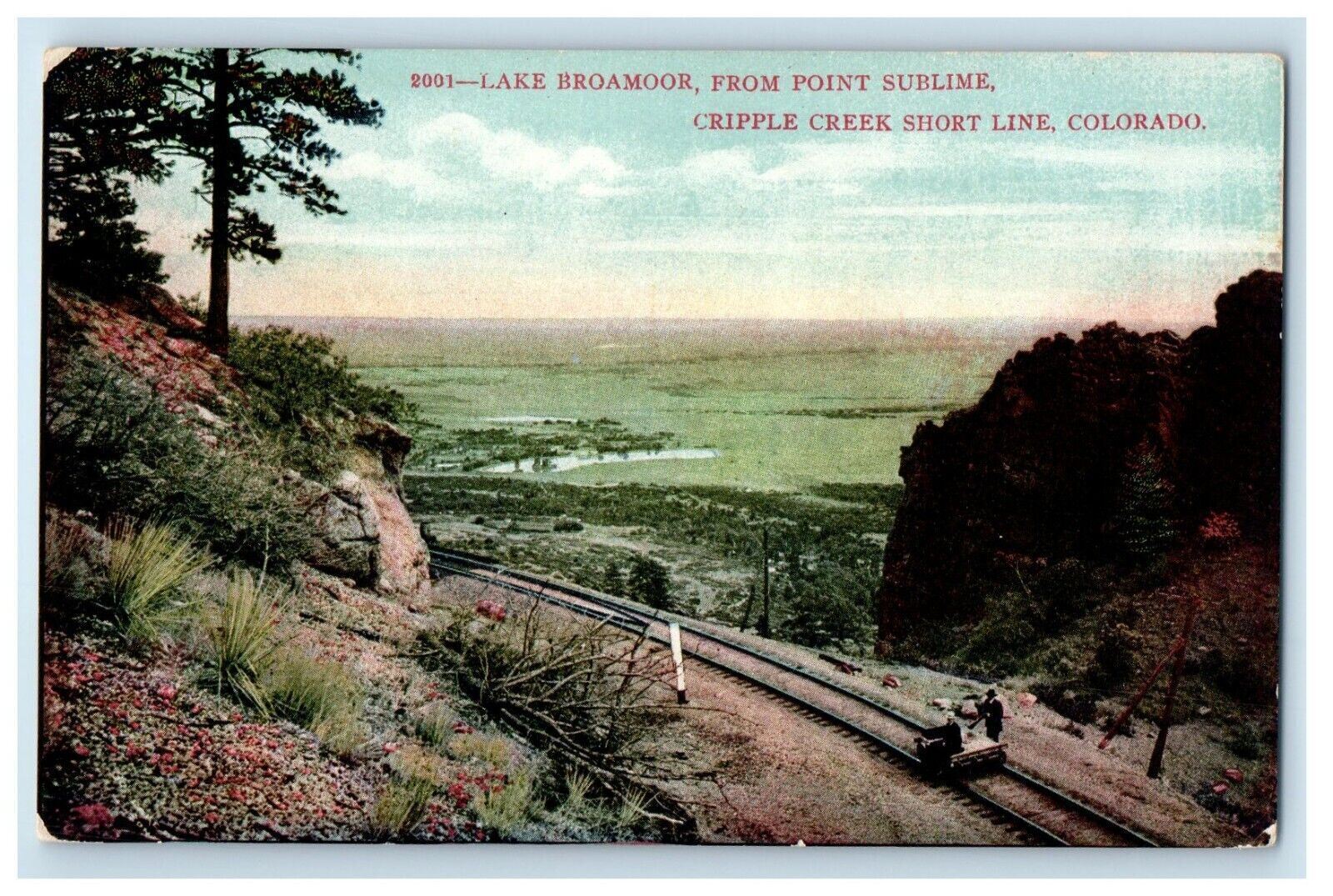 c1910\'s Lake Broamoor From Point Sublime Cripple Creek Line CO Antique Postcard
