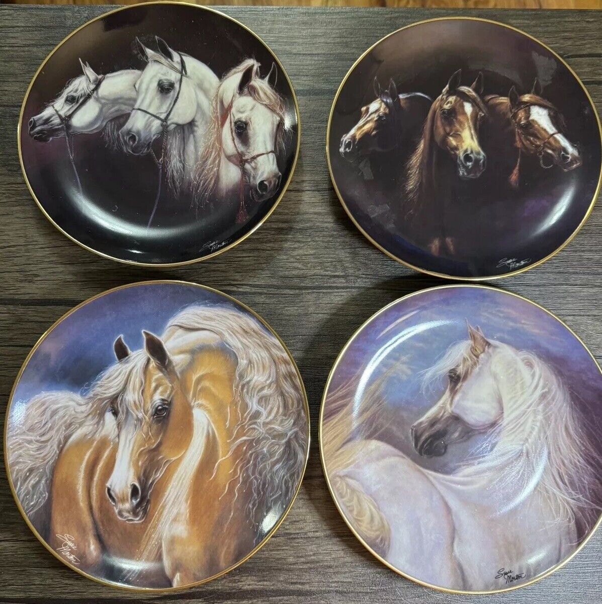 The Danbury Mint Arabian Horse Plates Set Of 4