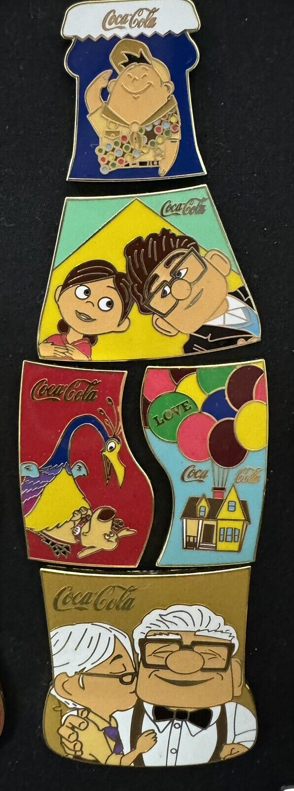 Disney Up Carl, Ellie, Doug, Kevin, And Russell 5 Pin Lot LE 100 Fantasy Coke