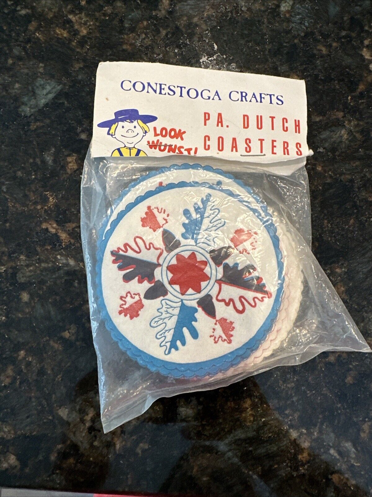 Never Used Vintage Conestoga Crafts Pa. Dutch -All Paper Coasters 