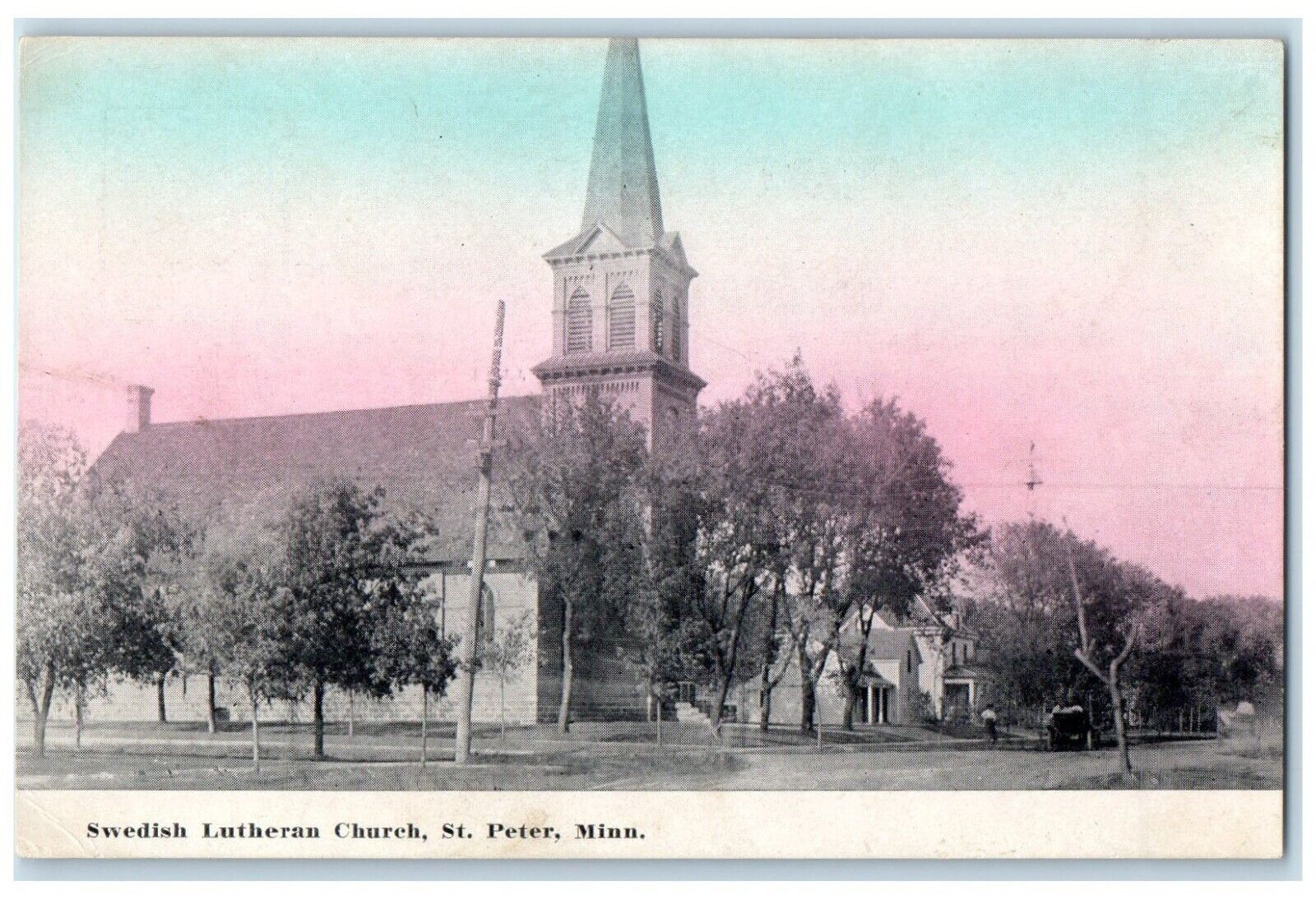 c1910's Swedish Lutheran Church St. Peter Minnesota MN Posted Antique Postcard