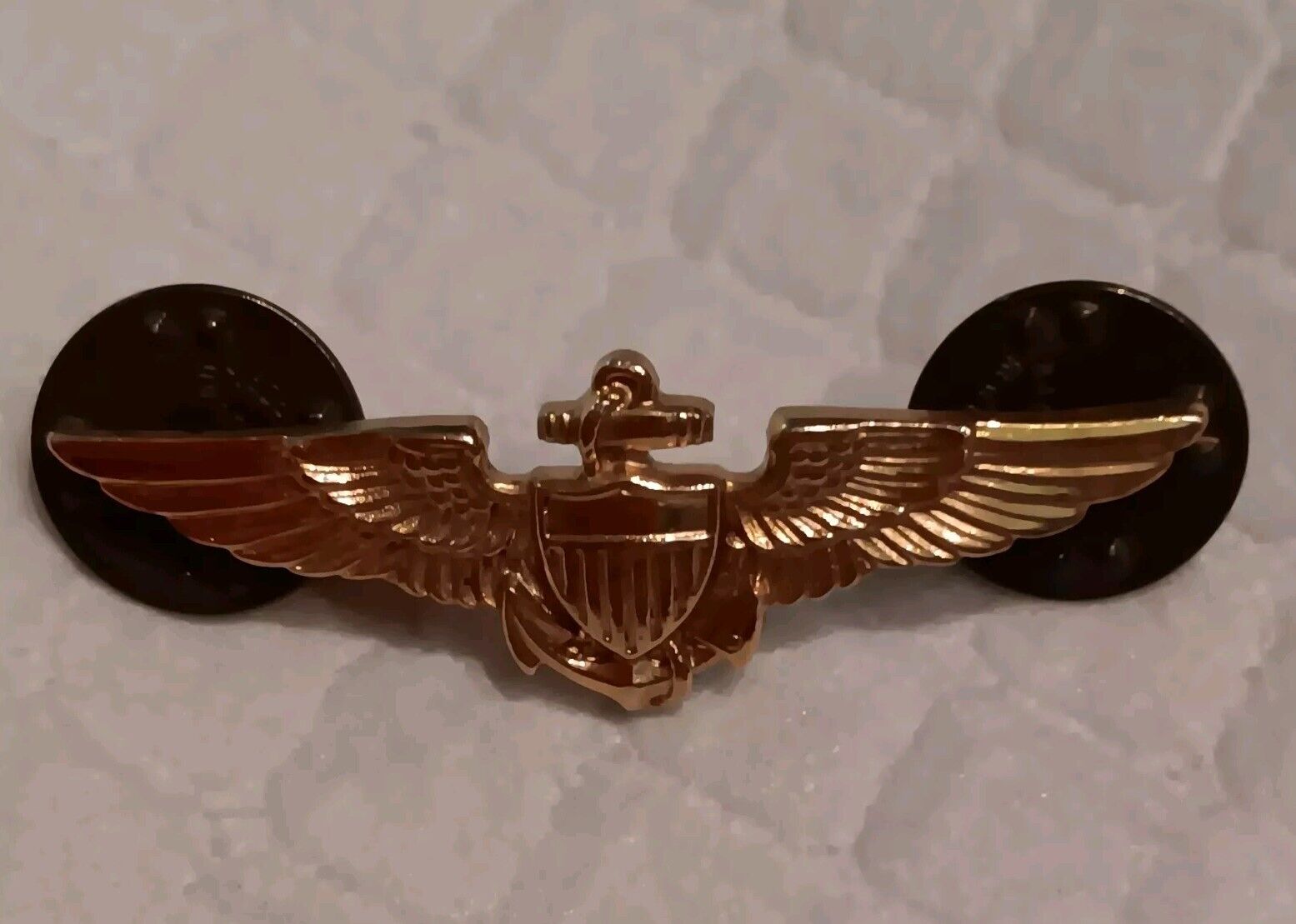 VTG WWII 1/20 10K Gold on Sterling USMC Navy Aviator Pilot Wings Badge H&H MINT