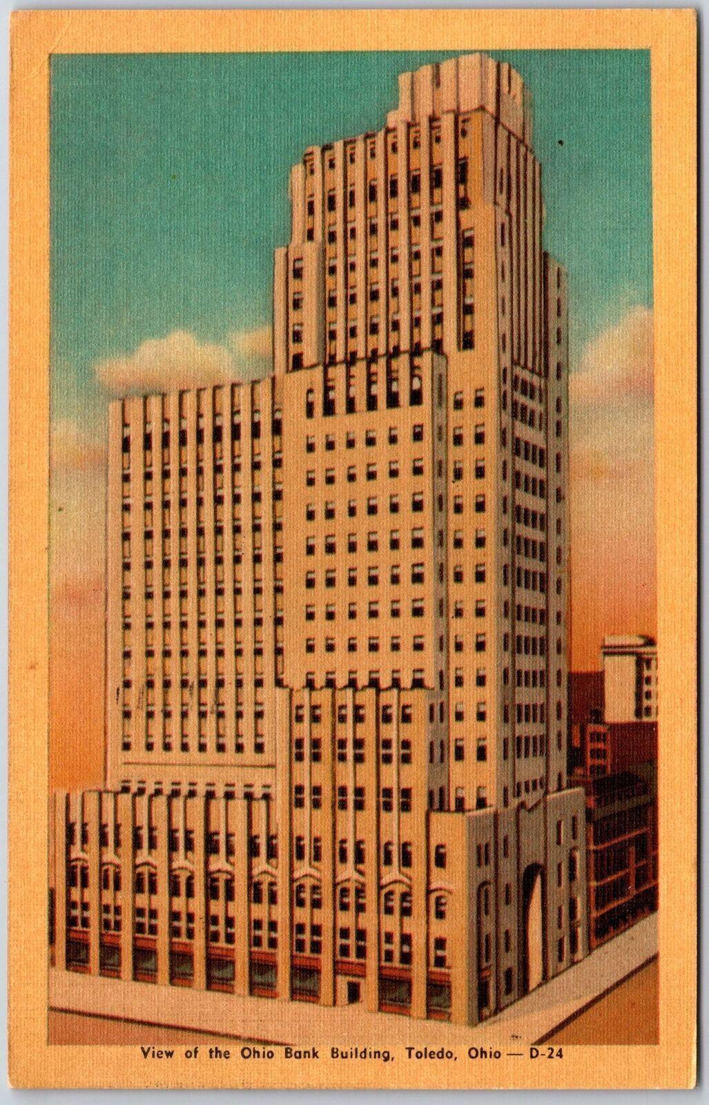 1953 View Of Ohio Bank Building Toledo Ohio OH Posted Postcard