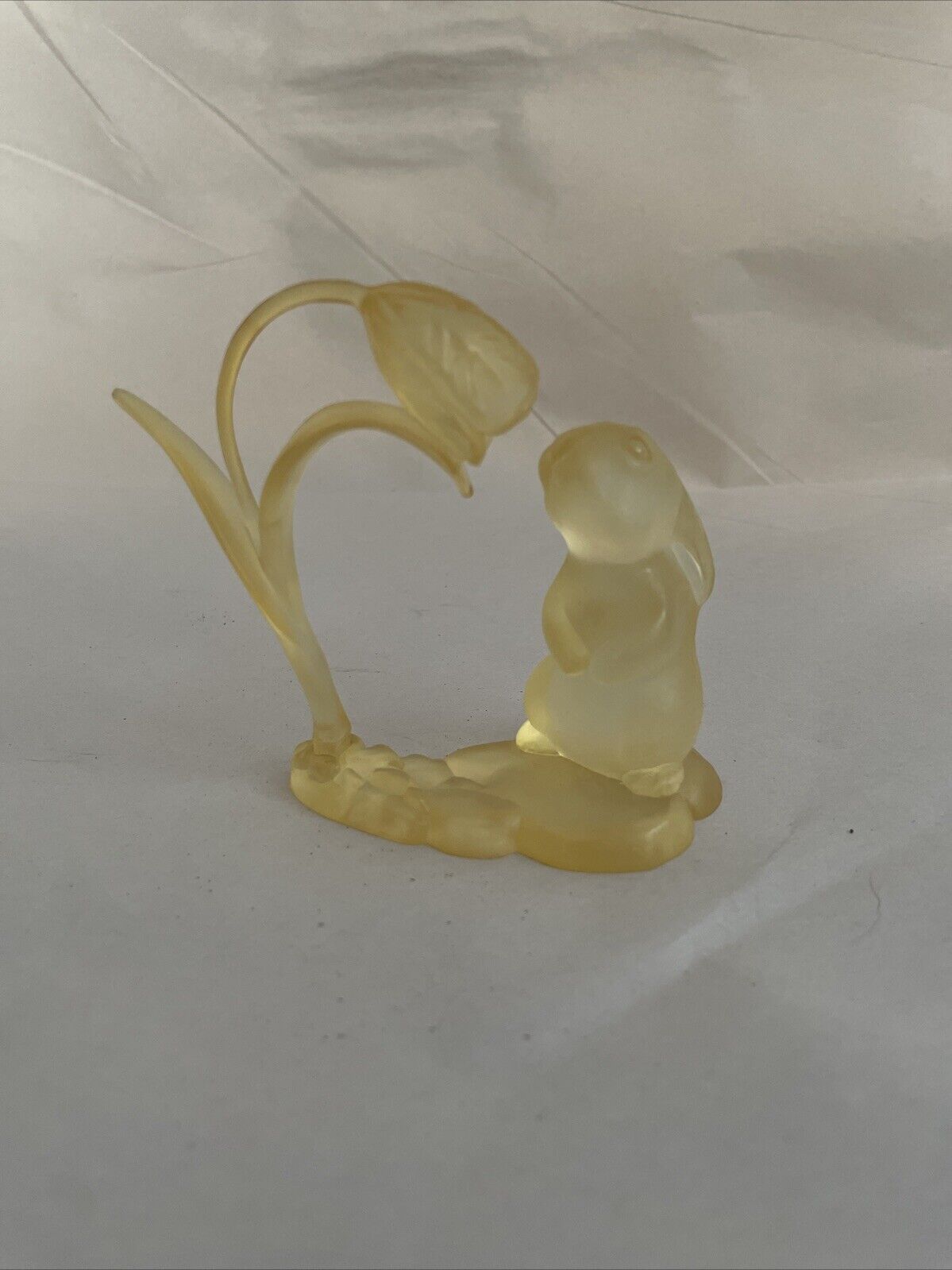 Vintage 1983 Lucite Yellow Bunny & Flower *MM Easter * Rare Find