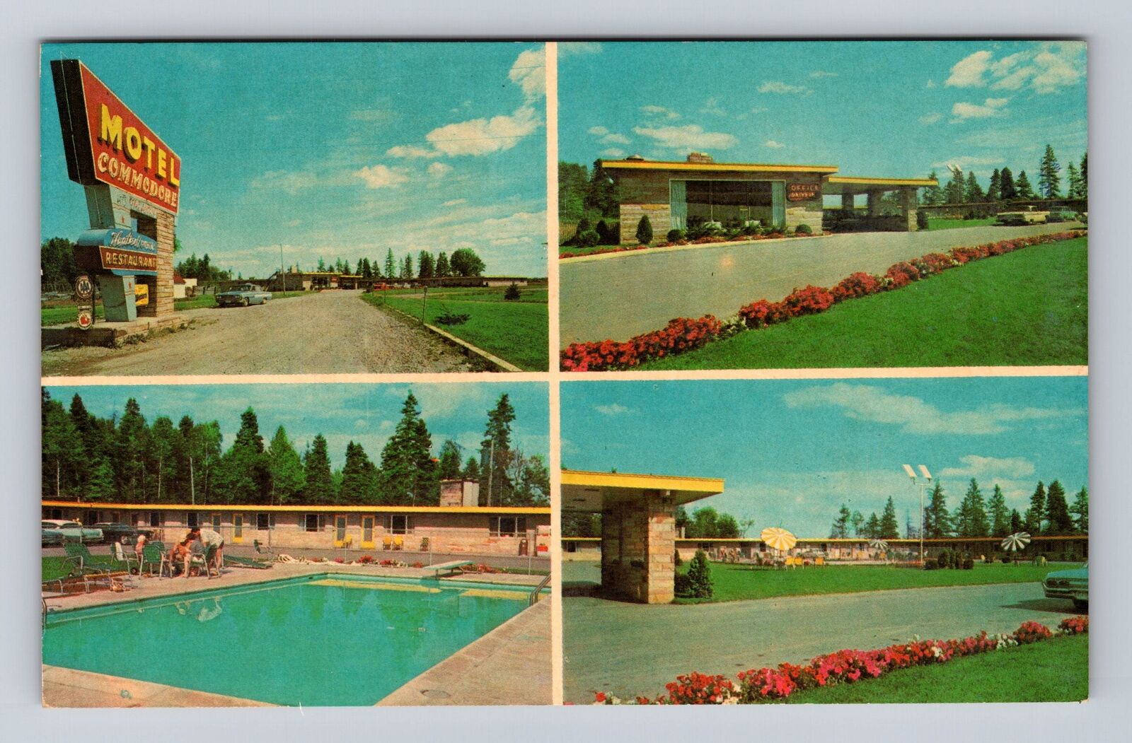 Sault St Marie MI-Michigan, Motel Commodore, Advertising, Vintage Postcard