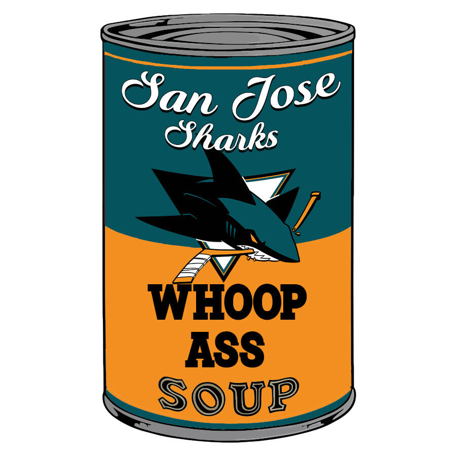 San Jose Sharks Can Of Whoop A** Vinyl Decal / Sticker 10 sizes Tracking