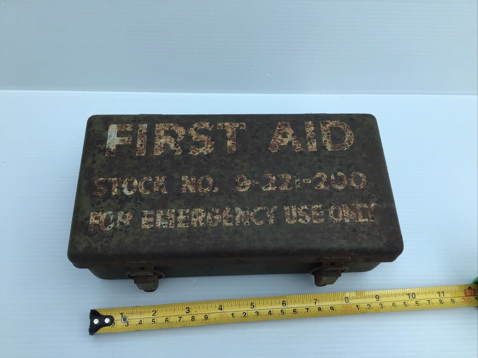 Vintage  Preloved Military Jeep First Aid Metal Tin With Contents
