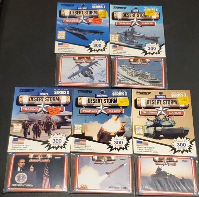Troops desert storm trading cards 5 Pack Lot