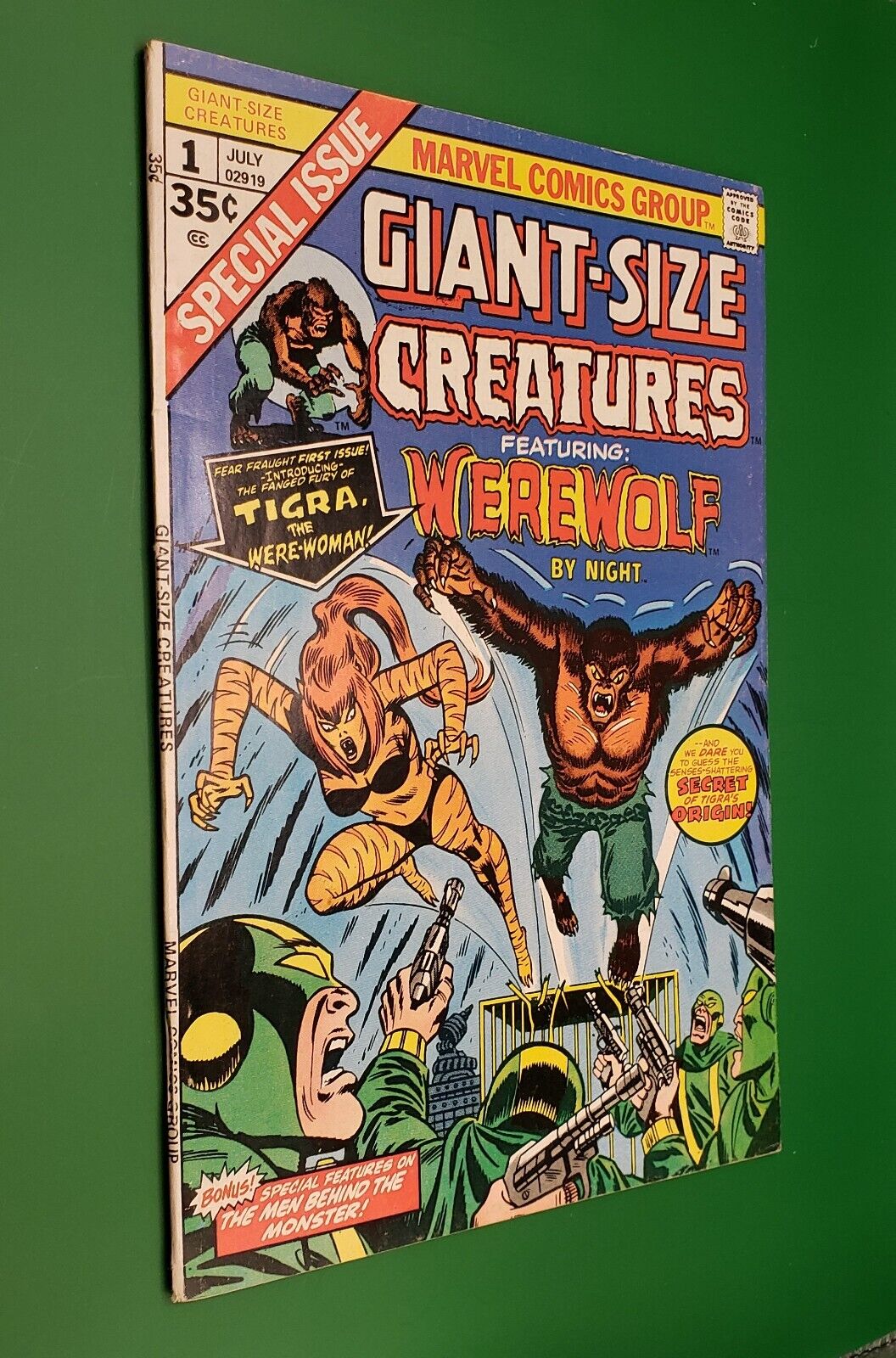 Giant-Size Creatures #1  Werewolf By Night🔑 1st App Tigra Marvel 1974 VF/NM