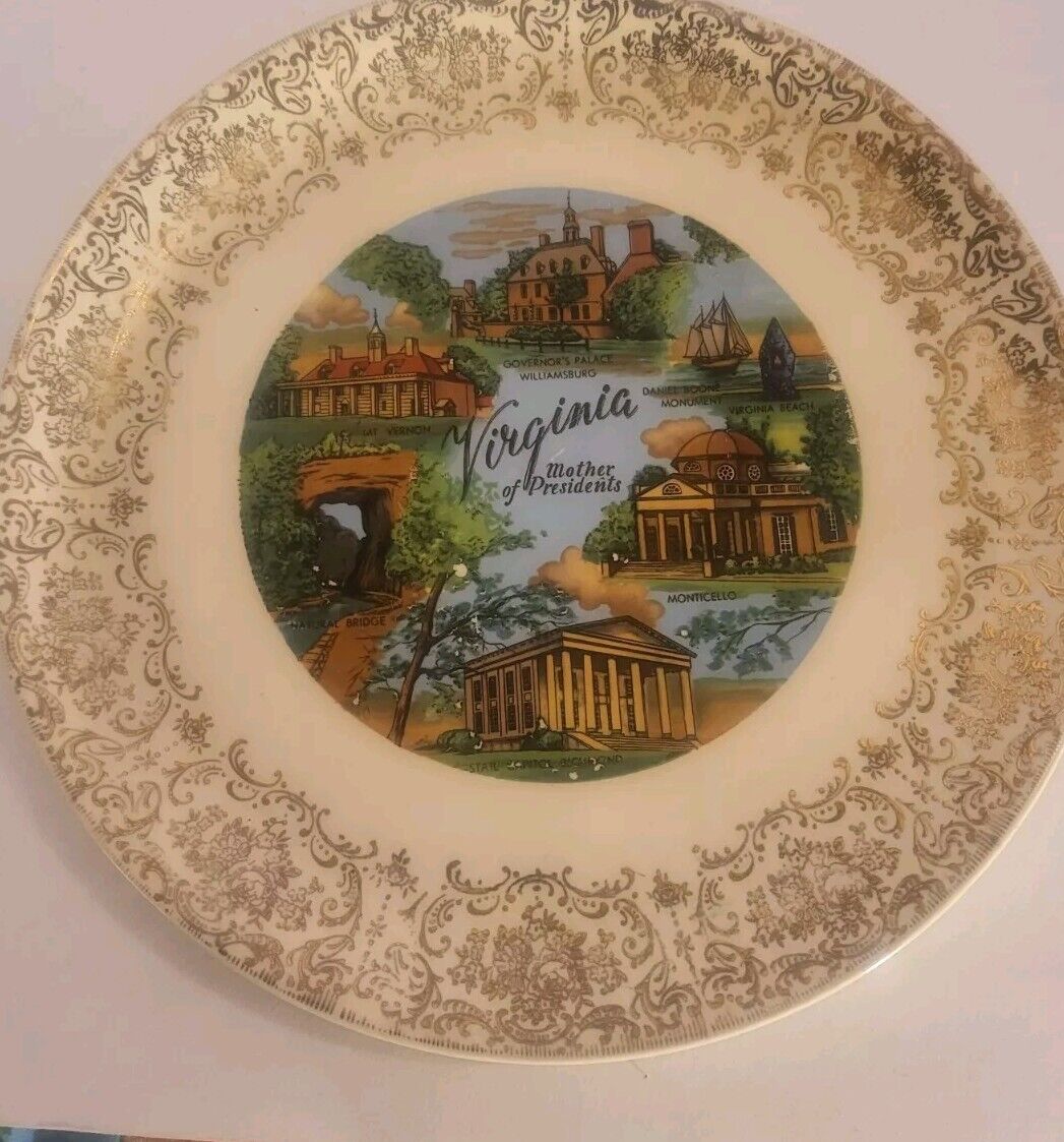 Vintage Virginia Mother Of Presidents 9 In Collectible Plate