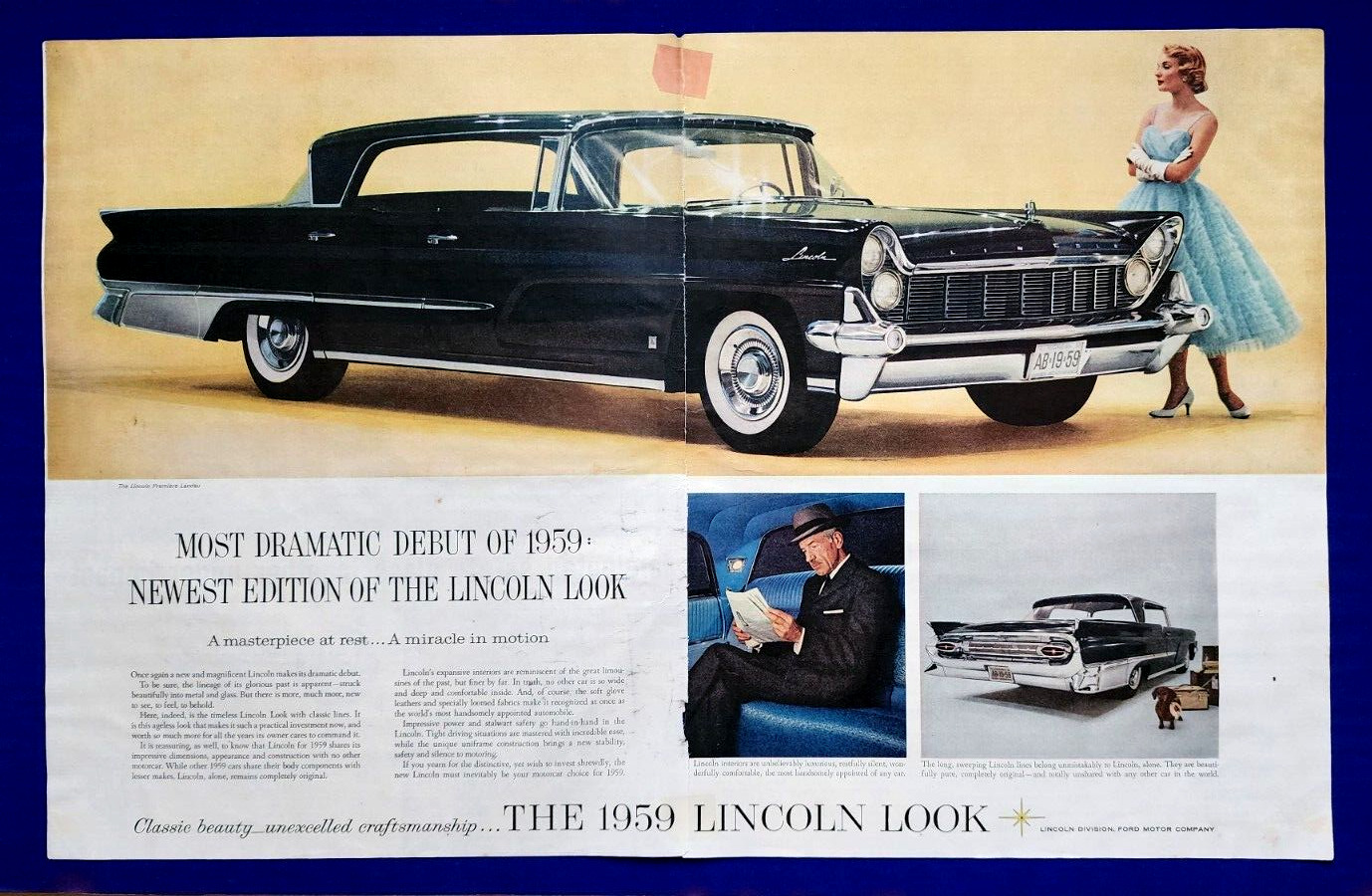 Poster Magazine Ad The Most Dramatic Debut Of The 1959 Lincoln Look 21