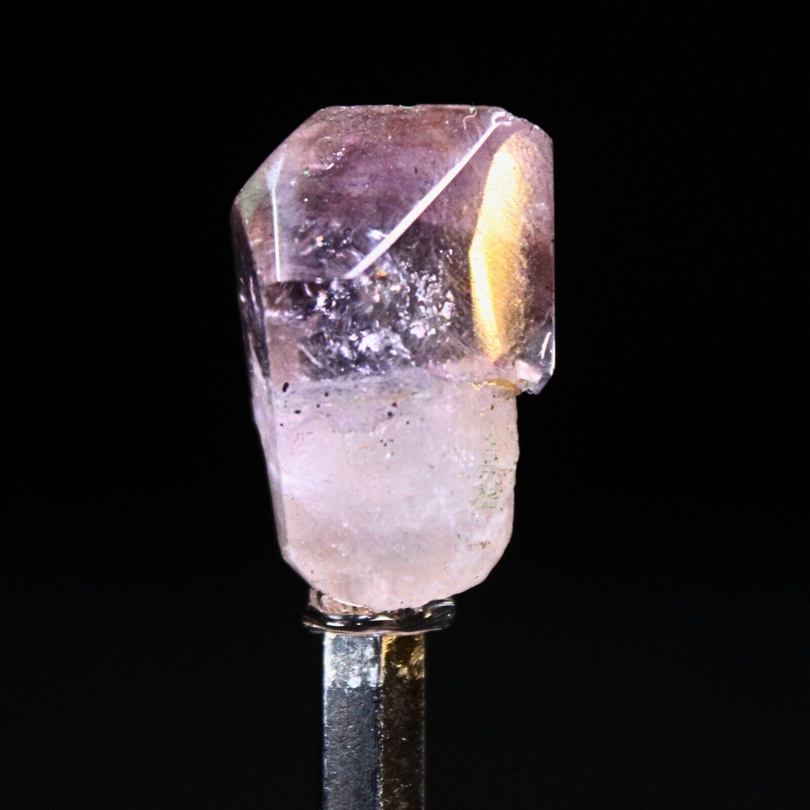 34g Shiny Polished Smokey Scepter Amethyst Healing Crystal Stone gift Glass Stan
