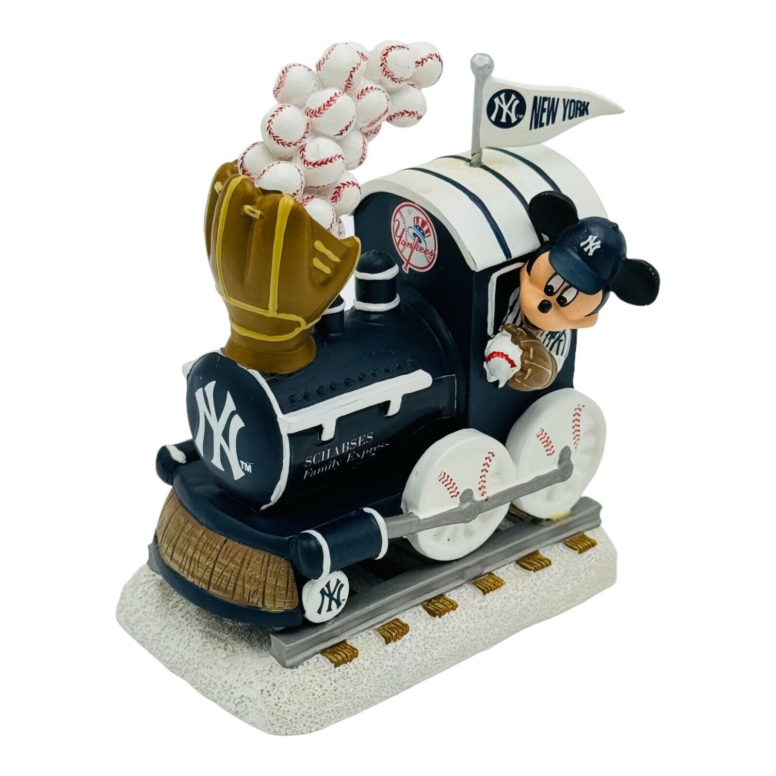 NY Yankees Sculpted Train Collection Mickey & Friend All Aboard For The Stadium