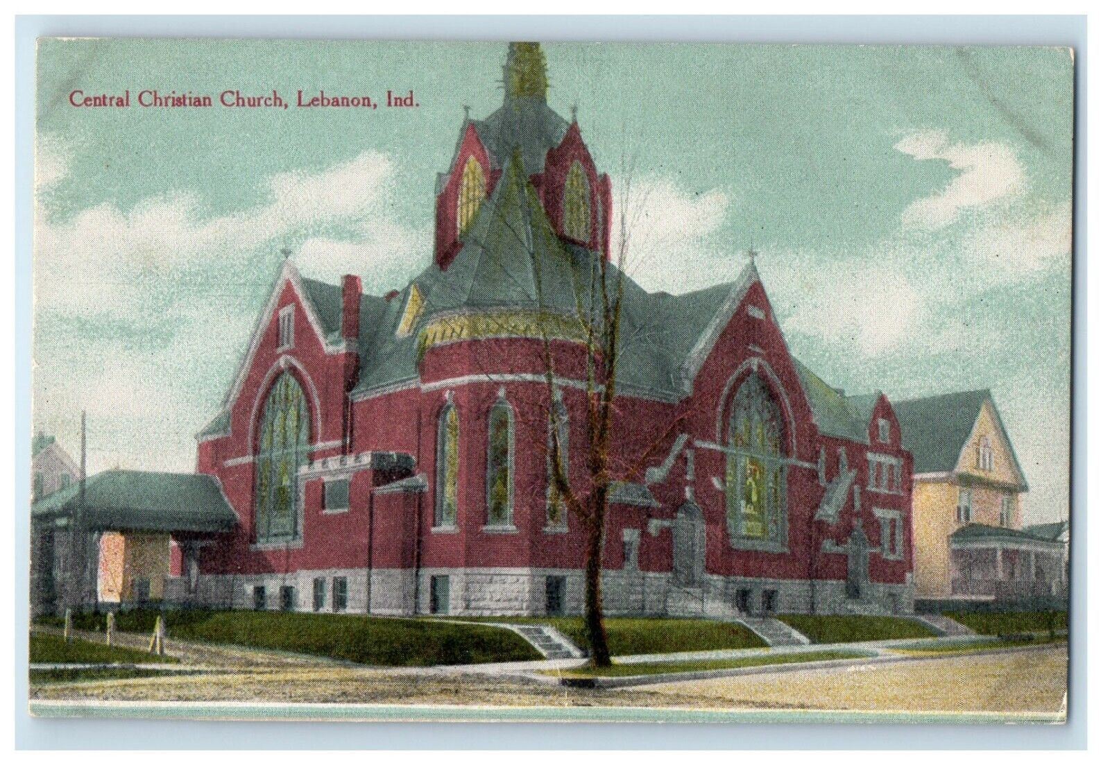 c1910\'s Central Christian Church Lebanon Indiana IN Unposted Antique Postcard