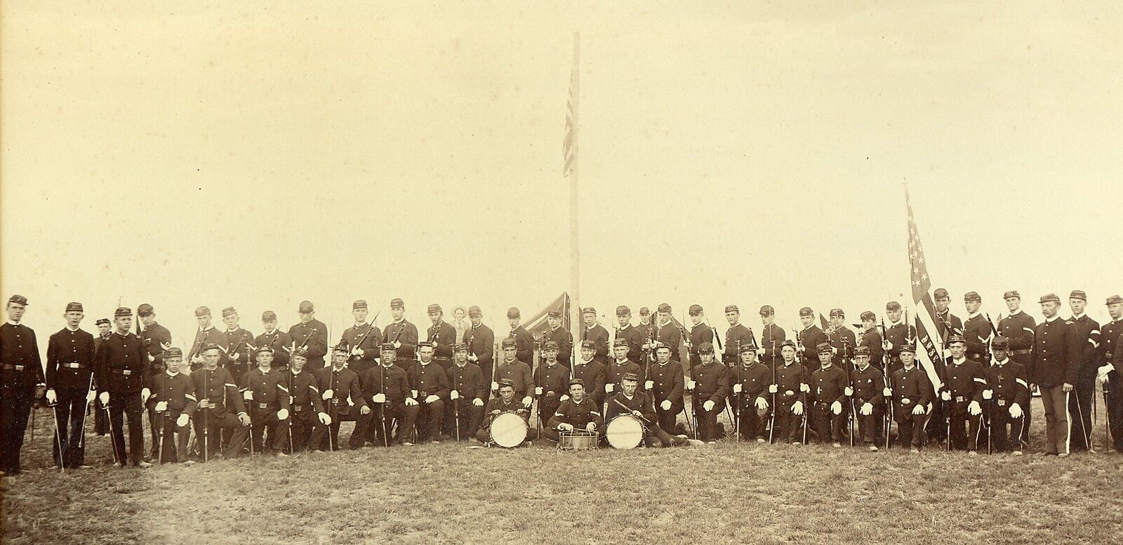 USA Military Regiment Encampment D.H. S.C., 1889 Antique Photo by Collier