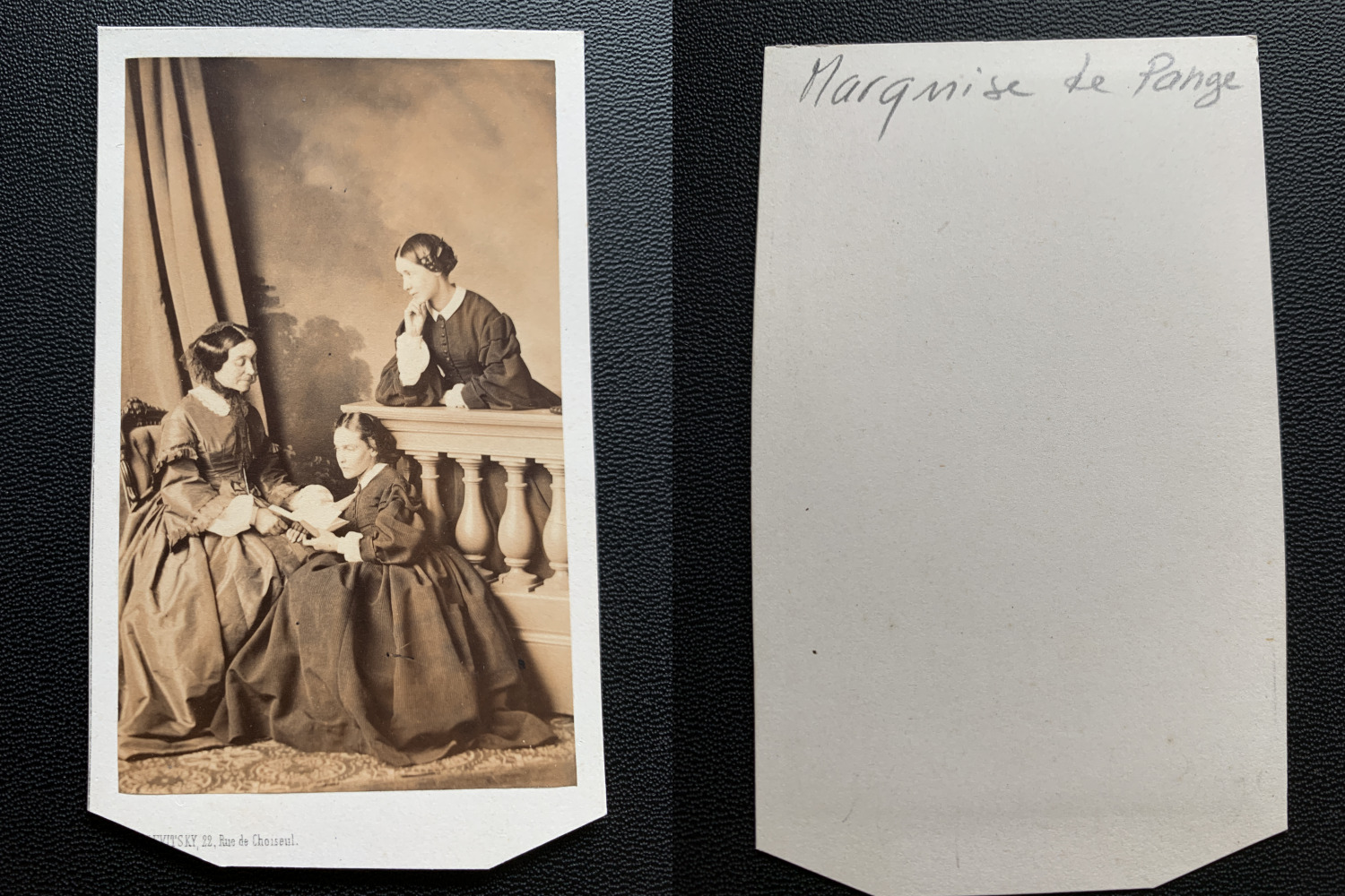Levitsky, Paris, La Comtesse de Pange et Her Children Vintage Albumen Print CDV. 