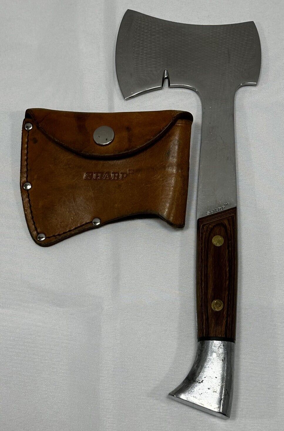 Vintage 1970s Sharp Knives Seki Japan Tak Fukuta Fixed Blade Hatchet Axe