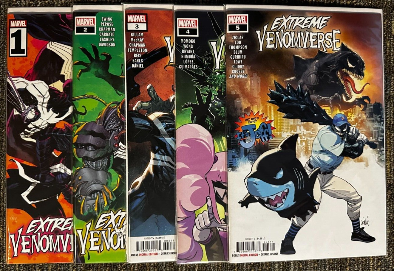 Extreme Venomverse #1-5 Series Marvel Comics Venom Comics Boarded Key Issues