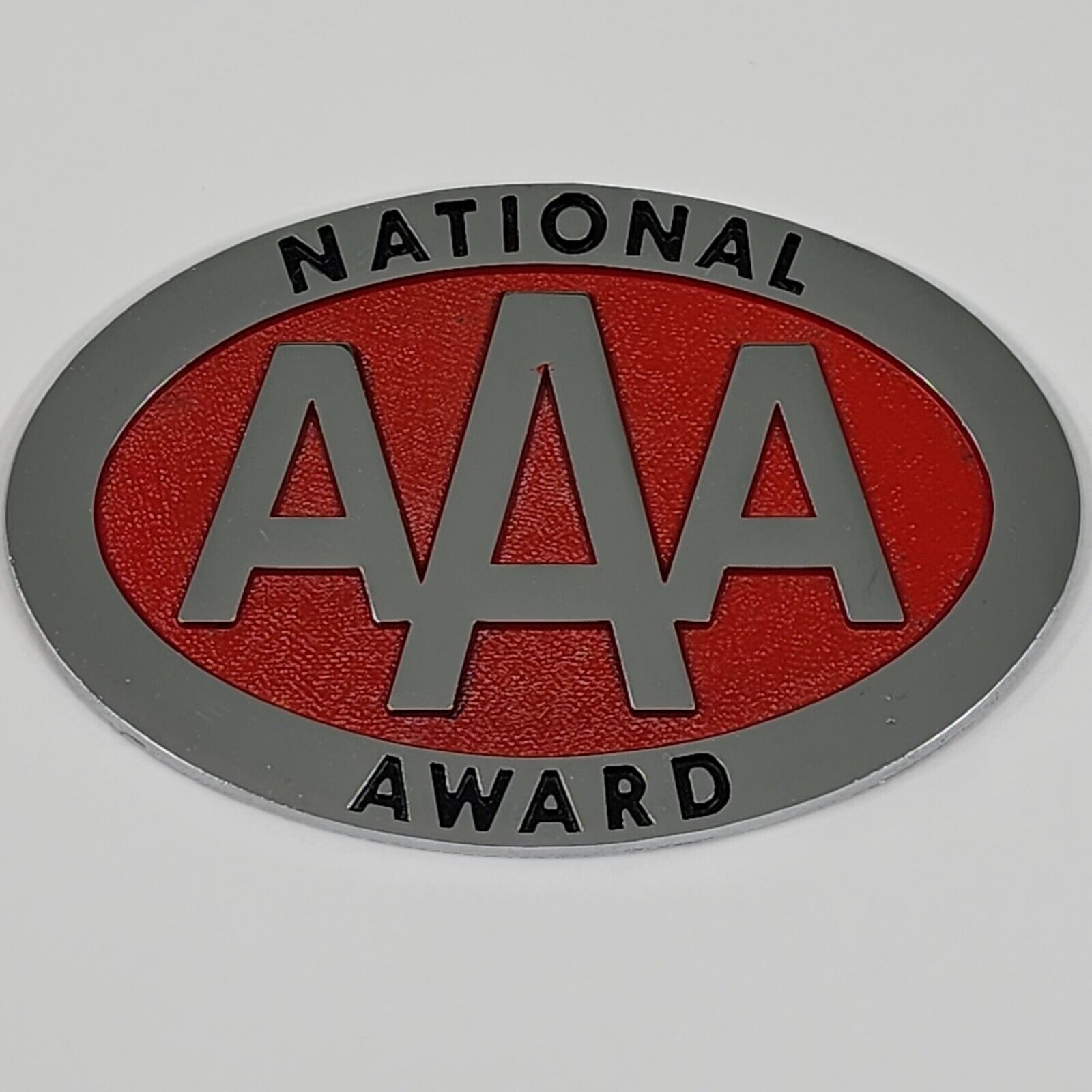AAA National Award Metal Emblem Badge Enamel Vintage Car Accessory Plate Topper
