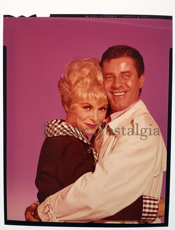 Vintage Photo 1966 Janet Leigh Jerry Lewis 3 On A Couch Color Transparency slide