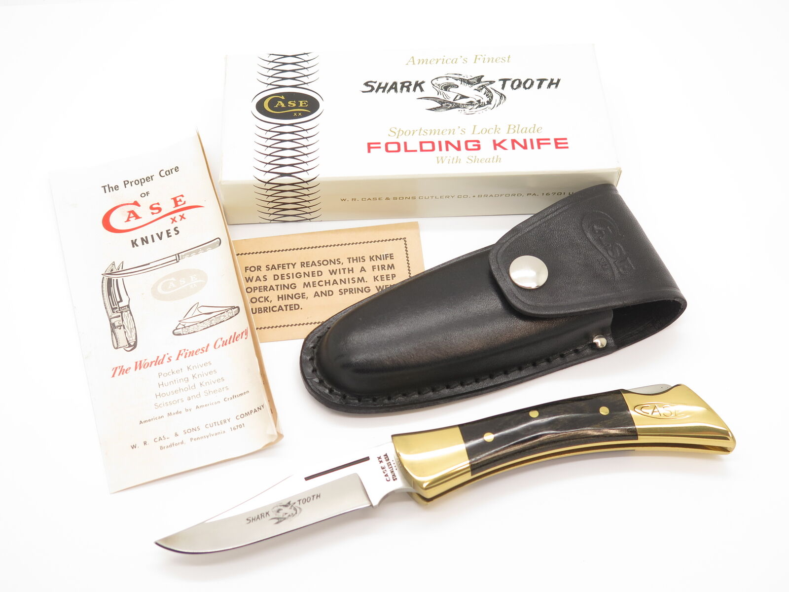Vintage 1976 Case XX P197 L SSP Shark Tooth Folding Hunter Lockback Knife 4 Dot