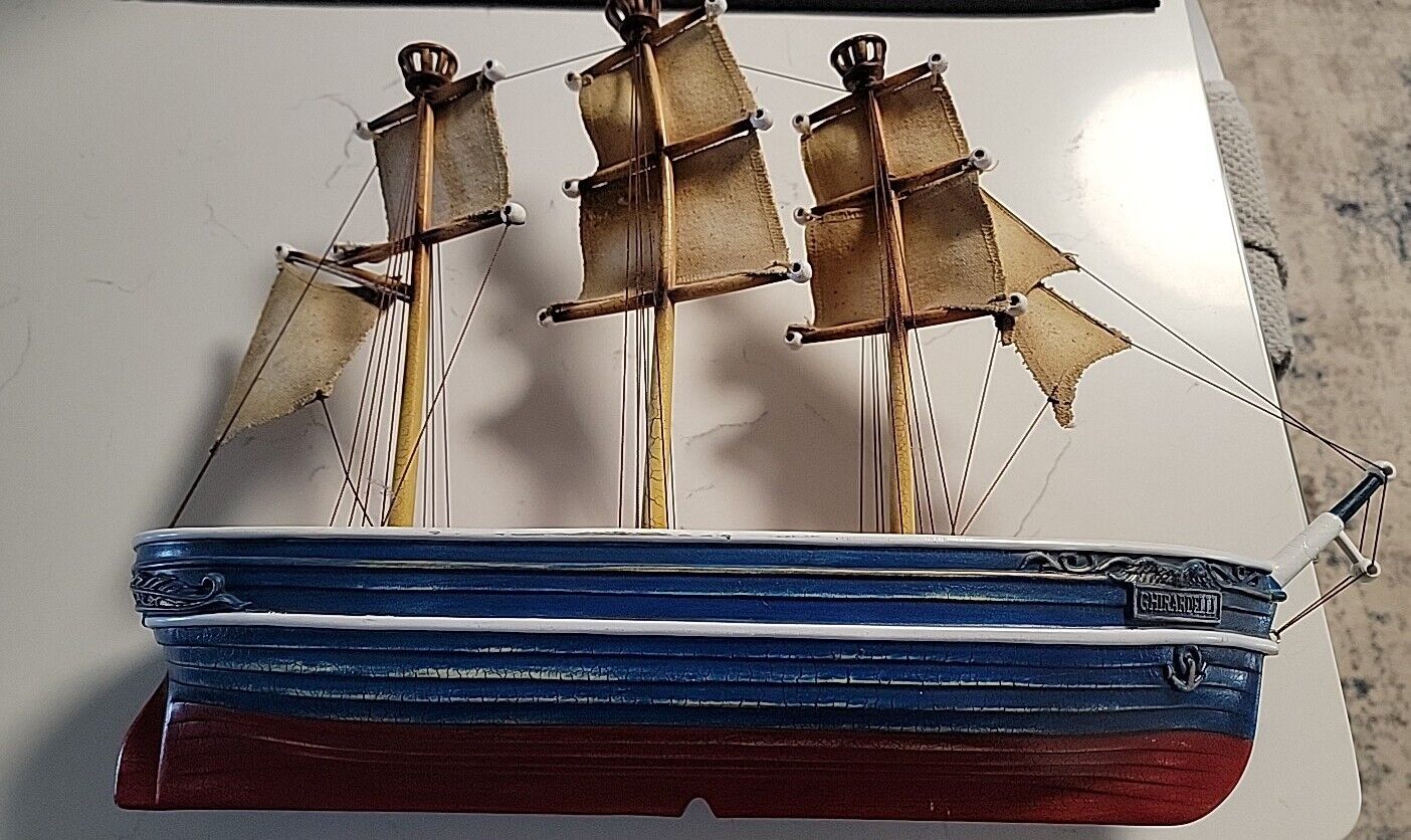 VINTAGE GHIRARDELLI SCHOONER Sailboat SHIP RARE COLLECTABLE 18×13