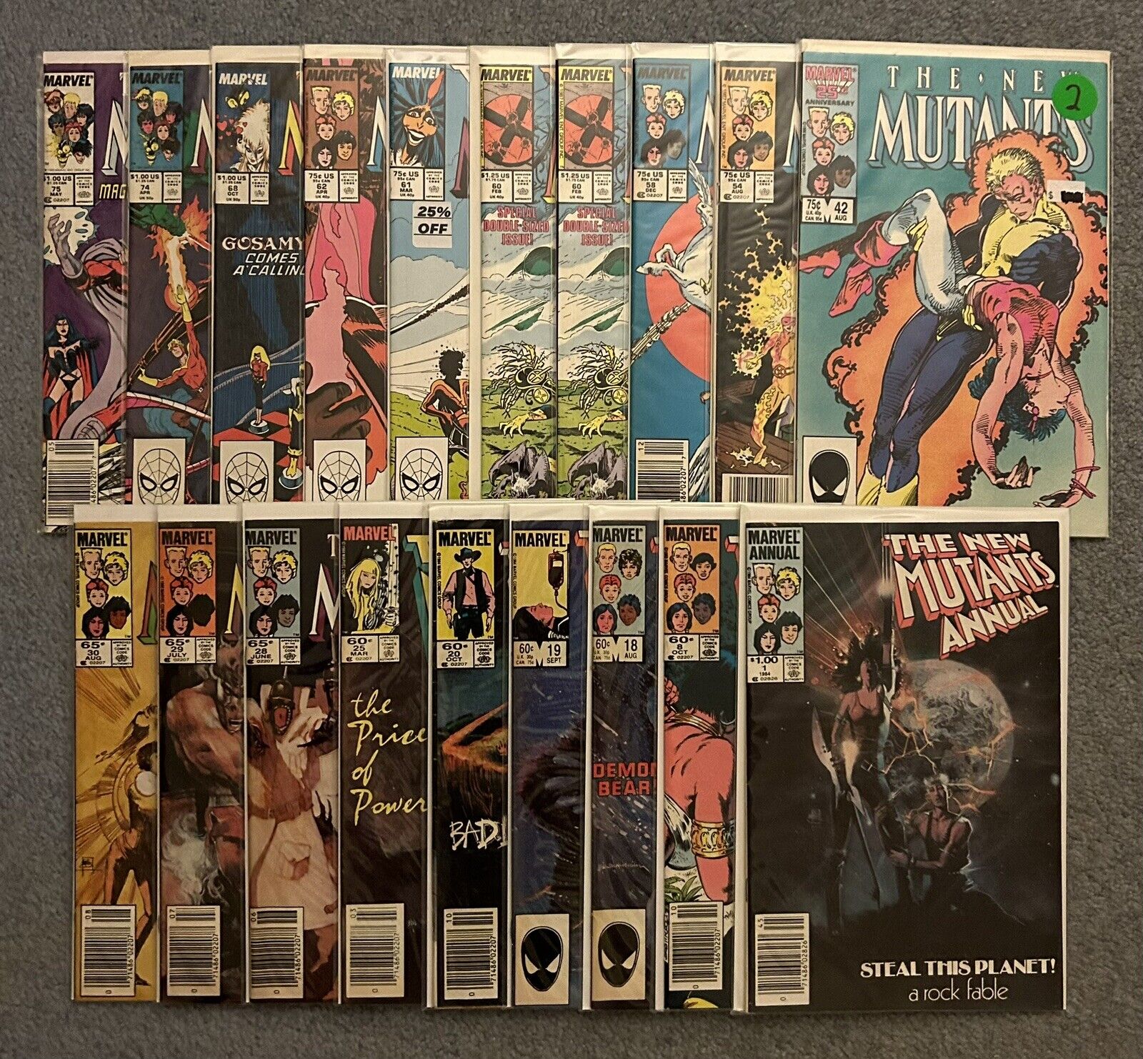 The New Mutants Comic Book Lot Of 19 Issues Including X-men and Deadpool Story