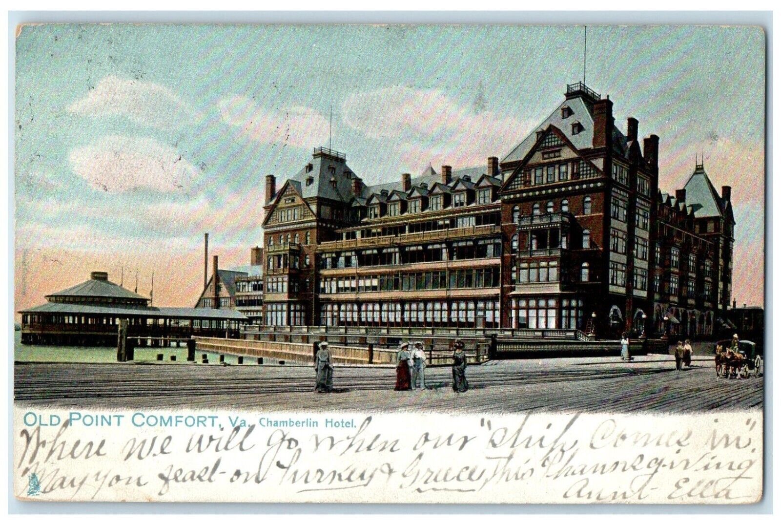1905 Chamberlin Hotel  Old Point Comfort Virginia VA Raphael Tuck Sons Postcard