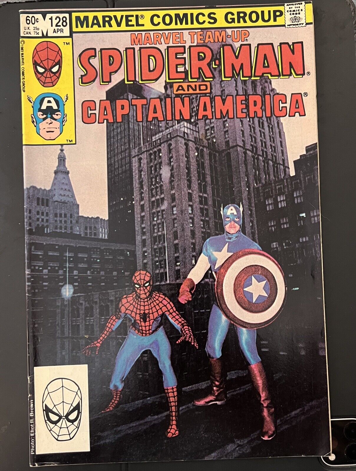 MARVEL TEAM-UP #128 1983 SPIDER-MAN & CAPTAIN AMERICA PHOTO COVER VERY GOOD