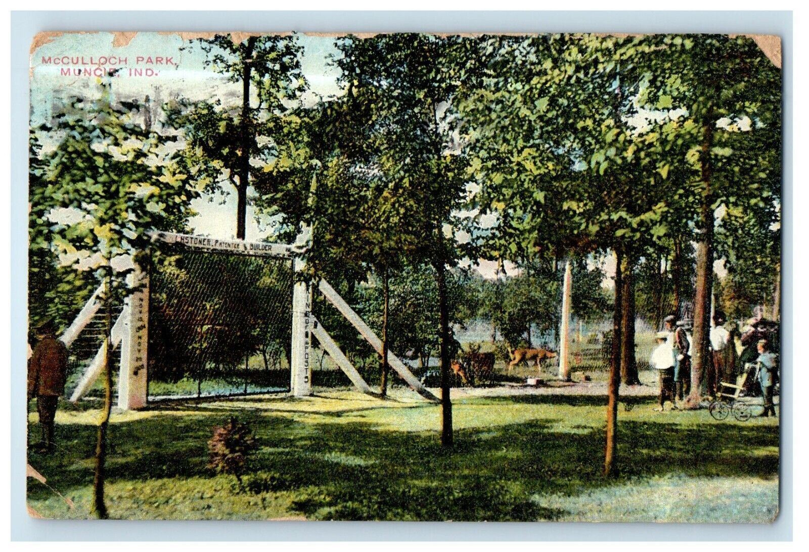 1909 A View Of McCulloch Park Muncie Indiana IN Posted Antique Postcard