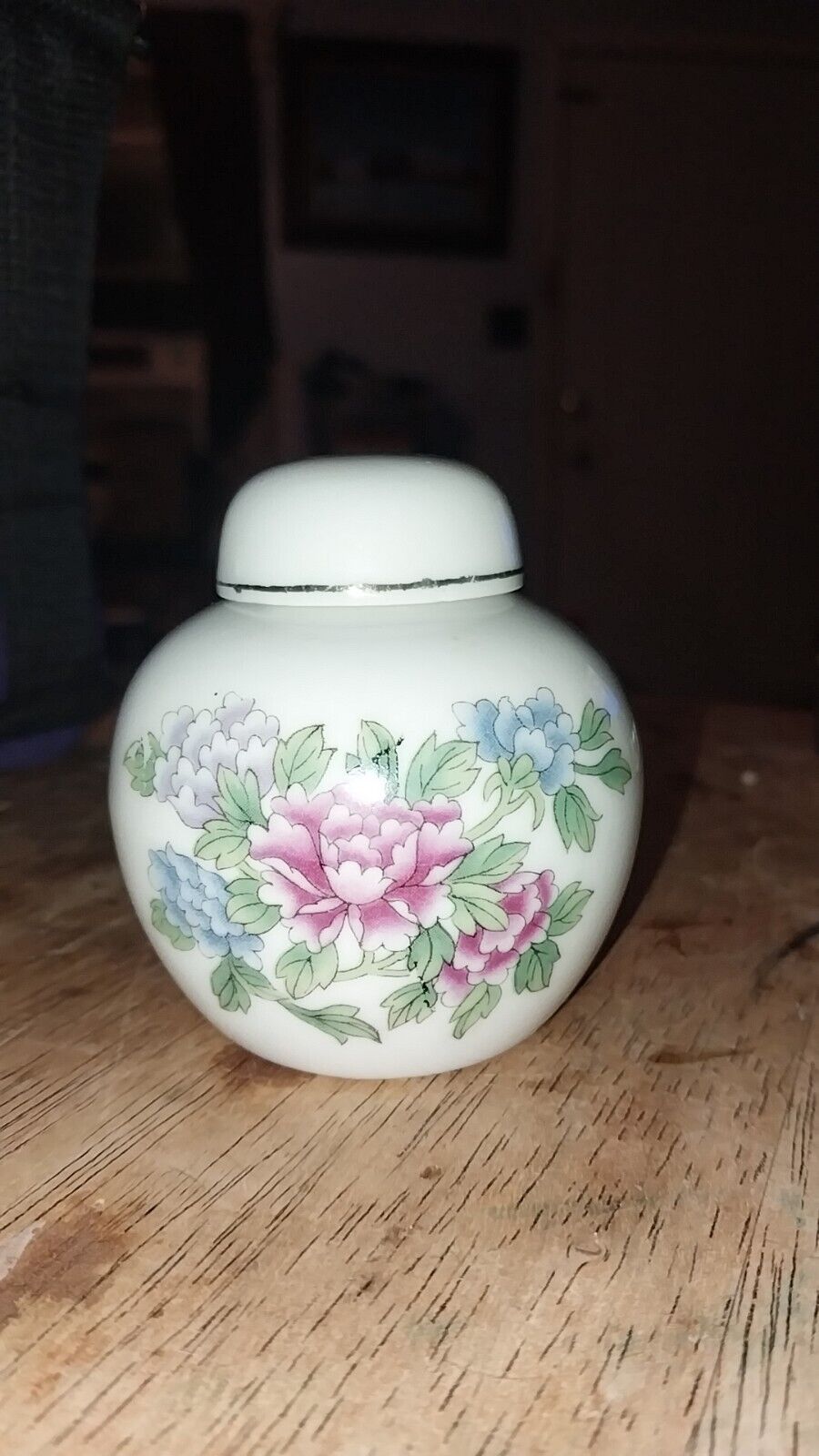 2 Inch Vintage 1950's Chinese porcelain ginger jar.