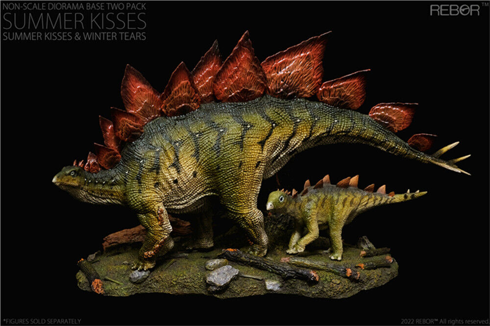 REBOR 1：35  Stegosaurus Dinosaur Figure Mom&Baby Animal Model New In Stock