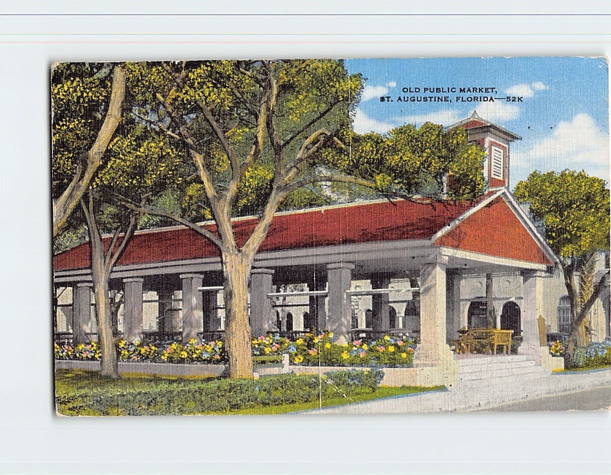 Postcard Old Public Market St. Augustine Florida USA