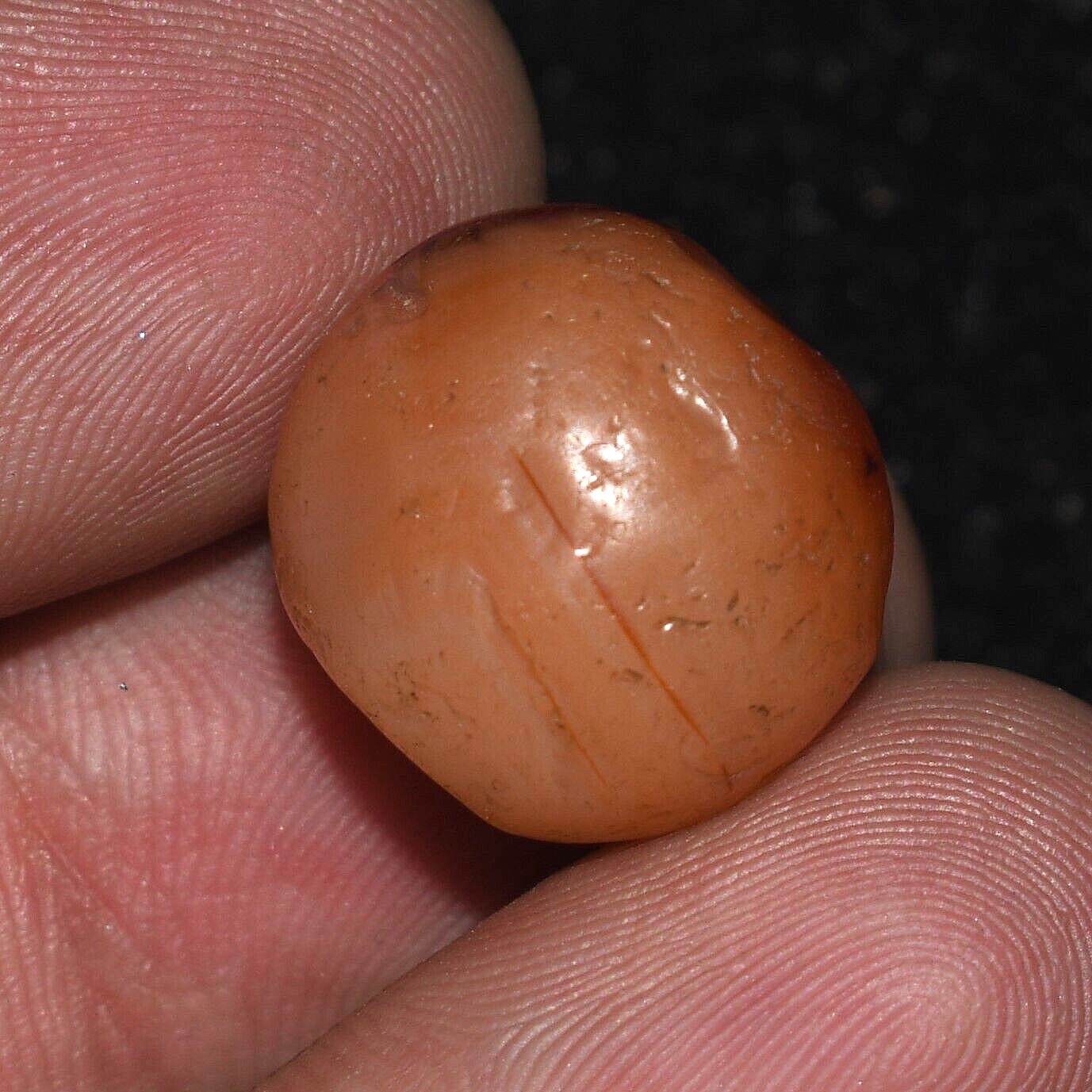 Authentic Ancient Round Carnelian Stone Bead over 2000Y Years Old