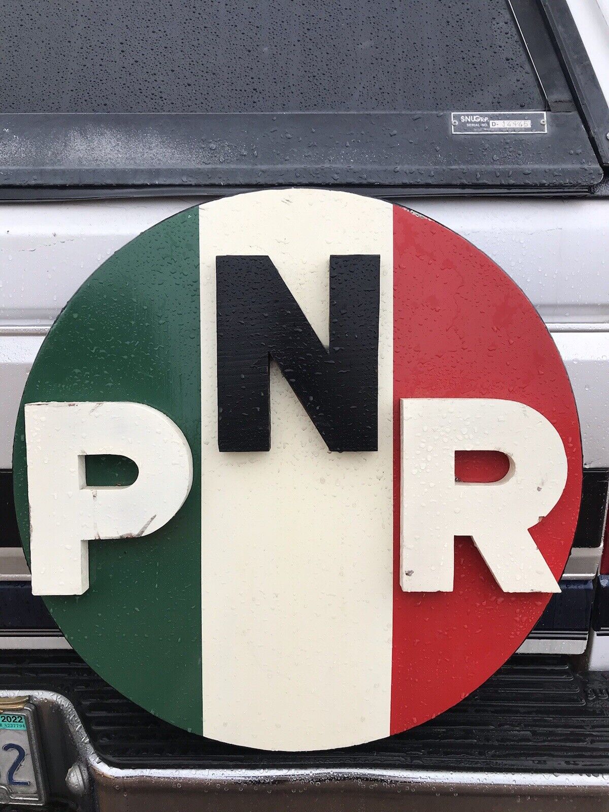 Old vintage Mexican political party building emblem sign Seal PNR PRI Revolution